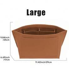 Sisipan Pengatur Tas Tangan Le Pliage, Pengatur Tas Tote Berbahan Felt dengan Banyak Kantong, Pengatur Kantong Berresleting, Pengatur Tas Bagian Dalam Musim Gugur/Dingin - Coklat - View 11