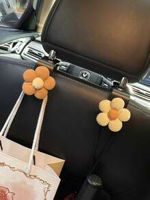 1/2个多功能小花汽车座椅挂钩，汽车配件 - 彩色 - 查看 3