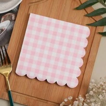 1 Gói (50/100 chiếc) Khăn ăn kẻ sọc hồng, 3 lớp, dày, mềm, không mùi, kích thước 25*25cm khi trải ra, 12.5*12.5cm khi gấp lại, thích hợp cho sinh nhật, đám cưới, tiệc lễ, nhà hàng, nhà bếp, mọi mùa. - Màu hồng - 1 gói (100 chiếc) - Xem 11