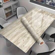 1 rollo de papel tapiz autoadhesivo de grano de madera de vinilo - Decoración de pared de textura de ladrillo, piedra y madera removible - Adhesivo decorativo para gabinetes y encimeras - Revestimiento de pared fácil de instalar con adhesivo pre-recubierto, 17.71x196.8 pulgadas - Bronce - Ver 2