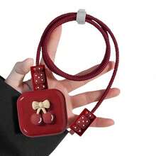 5 件/套 3D 卡通樱桃和糖果充电适配器保护壳和电缆保护器，兼容 Apple 20W 英国插头快速充电器充电器配件、手机配件