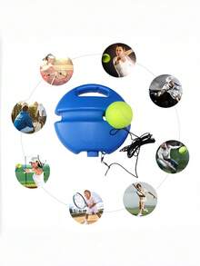 1pc Tennis Trainer - Outdoor Single Base - Durable Training Tool - High Elasticity - Wear-Resistant Tennis Rope - Adult Training Equipment