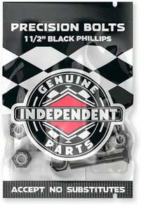 Independent Genuine Par - Tornillos cruzados estándar  para monopatín (negro\/negro, 1 1\/2 pus) - negro - Ver 1