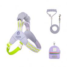 New 3 PiecesDog Outdoor Travel Set, Includes Soft Handle Leash, 4ft Leash, Dog Backpack, Breathable Padded Dog Harness, Adjustable For Training And Daily Walking - Multicolor - View 18