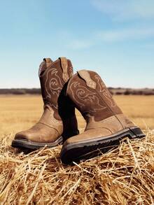 Botas de Trabajo con Punta de Acero Impermeables para Hombres – Ideales para Construcción - Marrón - Ver 5