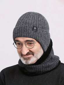 Men's Warm Beanie Hats, Soft Slouchy Warm Cuffed Skully Beanies, Warm Ear Protect Soft Stretch Cable Knit Hats For Casual Autumn Winter Caps  Casual    Acrylic - Xám - Xem 4