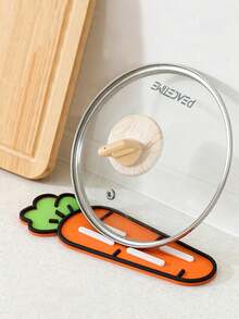 1pc Carrot Shaped Multifunctional Kitchen Pot Cover Drain Mat, Kitchen Gadget - Multicolor - View 3