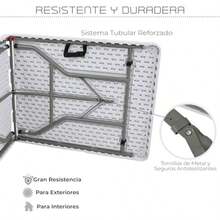 ASDEKE Mesa Tablon Plegable 152 CM Jardin Exterior Interiore Portatil Portafolio para Picnic para Jardin para Reuniones  Gruesa y Durable - como en la foto - Ver 5