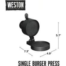 PZW Weston - Prensa para hamburguesas Sencillo con eyector de torta Gris 5.5"x8"x5" 12537 - Eyectordepatty - Ver 9
