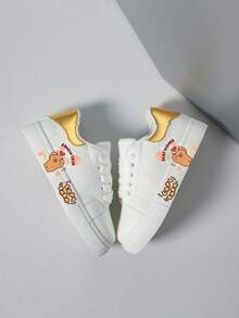 儿童休闲运动鞋，春秋季，男女童卡通印花透气软底学生鞋 - 金色 - 查看 5