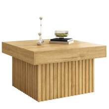Elegant Wooden Coffee Table With PB Tabletop And MDF Base – Modern Design, Robust And Versatile, Ideal For Living Room, Dining Room And Office – 79x79x46 Cm - Natural Color - View 6
