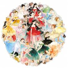 50张可爱卡通芭蕾舞女孩贴纸，梦幻美学文具剪贴簿用品 - 彩色 - 查看 7