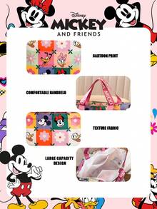 Túi mua sắm chính hãng Disney, 1 chiếc, họa tiết Mickey, dung tích lớn, có thể gấp gọn, túi đeo vai dây rút, túi xách nhẹ, được cấp phép chính thức - Nhiều mẫu để lựa chọn, phù hợp cho nữ/bé gái/phụ nữ, hoàn hảo cho sử dụng hàng ngày/mua sắm/đi chơi. - Nhiều màu - Xem 9