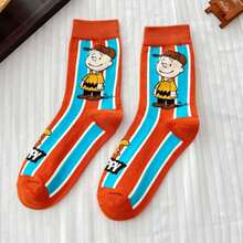 SNOOPY 史努比卡通袜子，男女通用舒适柔软运动袜，四季皆宜，史努比创意卡通图案时尚百搭柔软舒适袜子