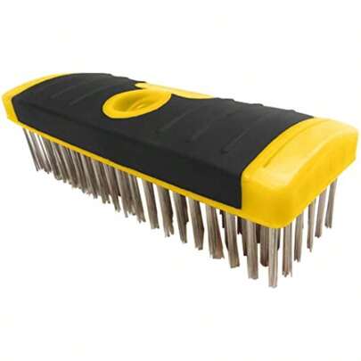 ALLWAY SB619/SS Bloque de cepillo para polvo de acero inoxidable de agarre suave(Bloque de cepillo para polvo de alambre de acero inoxidable 6 x 19)