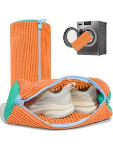 1pc 360° Shoe Washing Machine Bag For All Shoe Types - Anti-Deformation, Machine Washable, Air-Drying, Protective Laundry Bag With Rich Fleece Inside, Perfect For Sneakers And Casual Shoes, - Yellow - View 17