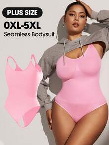 1 bộ đồ liền thân nâng mông không đường may cỡ lớn cho nữ, đồ định hình có kiểm soát bụng, mùa hè - Màu Hồng baby - Xem 3