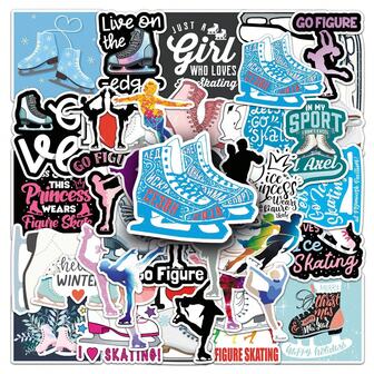 50/100 piezas Pegatinas con tema de patinaje, pegatinas para teléfono, pegatinas decorativas para teléfono móvil, pegatinas para decoración de artículos, pegatinas para material de cuaderno, pegatinas estéticas para scrapbook, diarios, botellas de agua, portátiles, suministros para scrapbooking