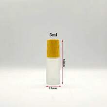 10pcs 5ml Thick Glass Frosted Roll-On Bottles, Refillable Essential Oil Perfume Containers With Metal Roller Balls