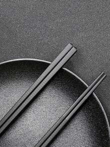 A Pair Of Black Plastic Safety Chopsticks With No Odor Suitable For Restaurants Hotels Homes And High Temperature Resistant Disinfection Chopsticks - Multicolor - View 14
