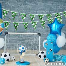 2D FLAT 36pcs A Set Soccer Pennant String Flags, Soccer Themed Party Decorations Garland Theme Triangle Bunting Banner For Sport Birthday Party Supplies Celebrations Bar Football Club Decor, Ideal For 2026 World Cup Photo Backdrop Decor