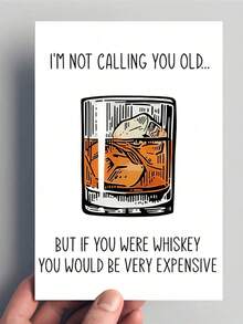 "Whiskey Themed Humorous Birthday Greeting Card - Unique "Not Calling You Old" Joke - For Friends, Significant Others, Family & Small Business - Versatile For Birthday, Anniversary, Prom, Good Luck, Thanks" - Multicolor - View 3