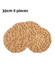 Round Woven Placemats, Made From Natural Water Hyacinth Vines, These Rustic-Style Woven Placemats And Coasters Are Perfect For Kitchen And Dining Tables. Suitable For All Seasons, They Are Ideal For Everyday Meals, Candlelight Dinners, And Occasions Like Christmas. (Natural Materials May Have Slight Color Variations.) - Multicolor - View 17