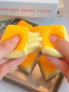 1pc Stretchy Mochi Stress Relief Squeezy Toy, New Cartoon Dessert Style, Soft Jelly Cream Mochi Texture, Fun & Interesting, Suitable For Office, Super Soft Realistic Stretchy Mochi Stress Relief Toy - Multicolor - View 7