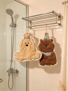 1pc Cute Dog Shaped Hand Towel, Highly Absorbent, Suitable For Kitchen, Bathroom, Room Decor, Good Water Absorption And Easy To Clean, Kitchen Towel, Bathroom Accessory (Slight Color Difference Between Picture And Actual Item May Exist) - Multicolor - View 4