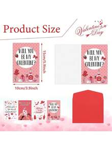 4张“你愿意做我的闺蜜吗？”贺卡，附赠红色信封 - 送给姐妹的情人节礼物、婚礼季及派对邀请函 | 情人节 - 彩色 - 查看 4