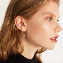 ChicSilver Sparkling Heart Birthstone 925 Sterling Silver Celtic Knot Dangle Hook Earrings (With Gift Box) - G:七月生辰石-人造紅寶石 - 查看 11