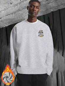 New Year Outfit Women Men Street Style Fashion Crew Neck Sweatshirt God Is Good Car Under Coconut Tree Print Pattern 2025 Autumn Winter Bestselling New  Fashion Long Sleeve Fleece Thickened Essential Classic Basic Style Lazy Style Casual Top Commuting Casual Simple Comfortable Versatile Loose And Comfortable Fall Clothes For Women - 斑點灰色 - 查看 2