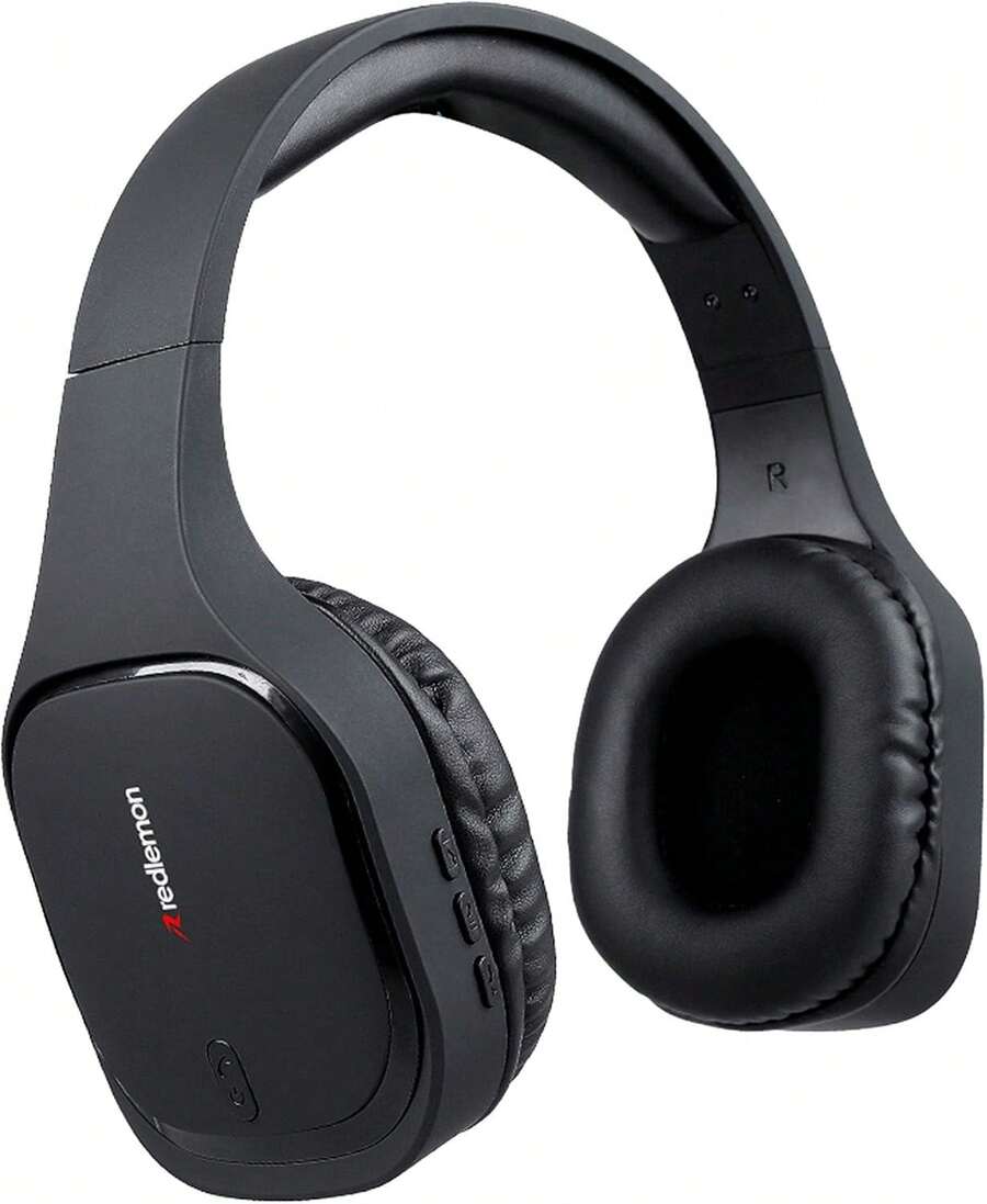 Redlemon Audífonos Bluetooth Inalámbricos High Definition Tipo Diadema, Batería de Larga Duración, Aiamiento de Ruido Externo, Cable Auxiliar 3.5mm para Conexión Alámbrica, Micrófono Manos Libres - albaricoque - Ver 1