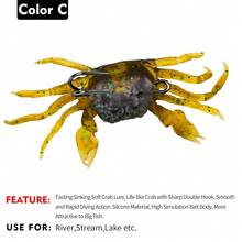 1 Piece 32.5g/1.15oz, 13cm/5.12inch, Fishing | Fishing Bait - Bionic Crab Soft Fishing Bait With Hook, Outdoor Sea Fishing Supplies For Grouper - Sinking Crab - Soft Bait - Double Tip Hook - Lure - Realistic - Fake Bait - Artificial Fish Bait - Soft Shrimp Bait - Sea Fishing Tackle - Multicolor - View 13