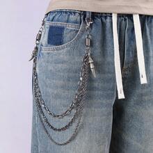 Hot-Selling Jewelry: Cool & Edgy Multi-Layer Gunmetal Eagle Claw Pendant Pant Chain, Versatile High-End Chain For Daily Wear