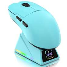 HOOPOND X AJAZZ AJ159 APEX 8K Wireless Gaming Mouse, Magnetic Charging Dock With TFT Screen, Pixart PAW3950 Sensor, Up To 42K DPI, 56g Ultralight, 100M Clicks HUANO Switch, Tri-Mode Mice, For PC - Blue - View 10