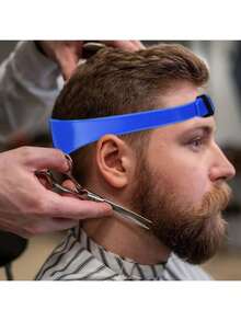 弧形硅胶理发导板，颈部剃须模板和头发修剪导板，硅胶理发带，可自行理发，男女通用，家用/沙龙两用，新手友好，操作简便，模块化设计 - 男士红色硅胶理发带 - 柔韧可弯曲的理发导板，适合居家DIY和旅行使用，柔软握柄美发工具 - 彩色 - 查看 3