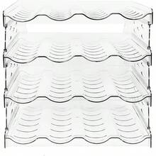 R-Porta Botas de Diferentes Nive Tranrente: Organizador de Botas de no y bidas Estante de Almacenamiento para la Cocina Bar o Boa 4 Nive - transparente - Ver 4