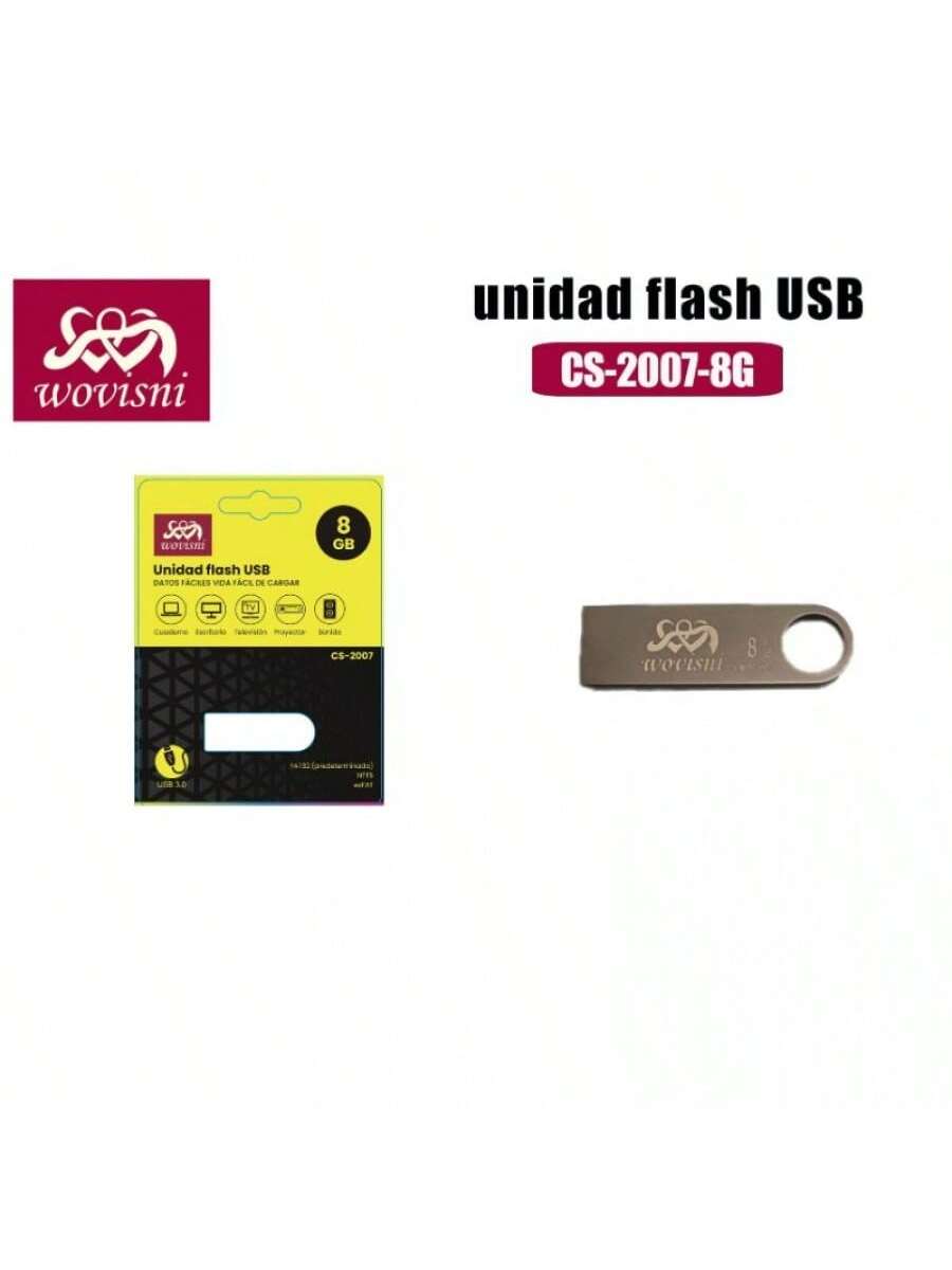 Unidad flash USB - capacidad de 8gb Color Gris, Plata