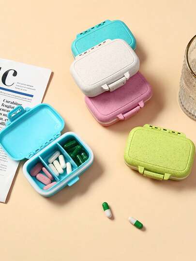 Portable Mini Pill Box, 3-Compartment Waterproof Pill Case For Daily Medication, Oval/Square/Round Shaped Pill Organizer