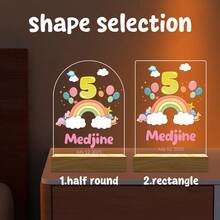 هدية إضاءة ليلية شخصية - إضاءة ليلية لمكتب قابلة للتخصيص - مثالية للتخرج وديكور الغرفة والزفاف وعيد الأم وعيد الأب وهدايا أعياد الميلاد - نسخة الأطفال 1 - مشاهدة 8