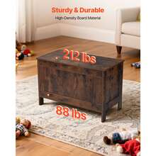 Kids Storage Bench, Wooden Toy Box Chest, Large Storage Cabinet With Safety Hinge, Toddlers Retro Storage Bench For Playroom, Living Room Or Entryway, 29.7 X 15.3 X 18.9 In, Easy Assembly, Brown - Vintage Brown 29-34 inches - 查看 4