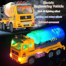 Children's Electric Engineering Vehicle Toys Children's Electric Excavator Fire Truck Outdoor Toys Children's Gifts With Colored Lighting Effect With Dynamic Sound Effect Can Be Moved In All Directions (Not Including Batteries) - Multicolor - View 5