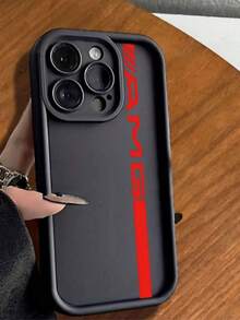 1pc Minimalist High-End AMG Letter Design Pattern TPU Shockproof Phone Case, Compatible With Apple 17 Pro Max/17/16/15 Pro Max/15 Plus/15 Pro/15/14 Pro Max/14 Plus/14 Pro/14/13 Pro Max/Pro Max/12 Pro Max/12 Pro/12/11 Pro Max/11 - Black - View 2