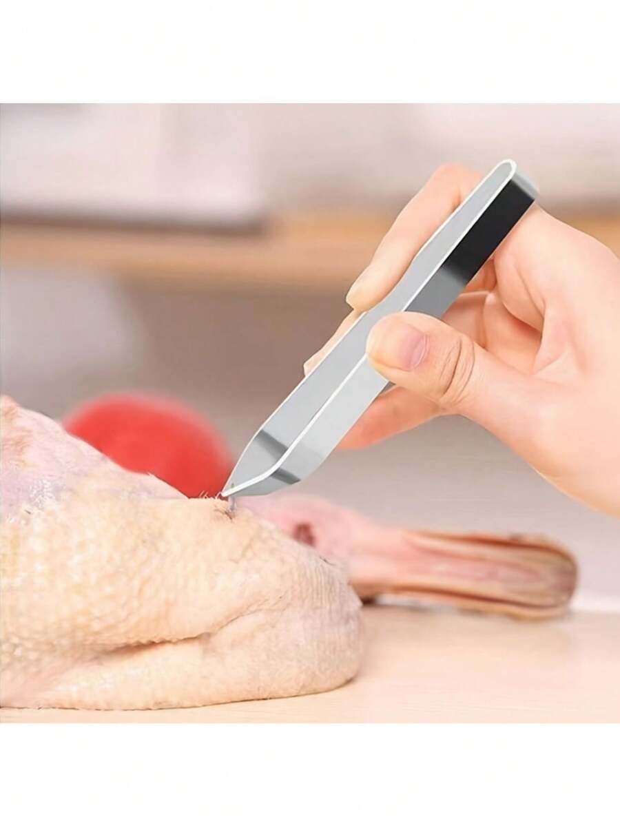 1pc Stainless Steel Fish Bone Tweezers Tongs, Seafood Tongs, BBQ Tools, Salad Tongs - 1 - View 1