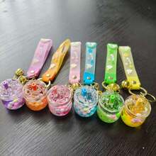 1pc Dreamy Bubble Tea Cup Keychain With Bell, Cute Girly Bag Charm