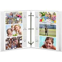 Pioneer Photo Albums 3-Ring Bound Bay Blue Leatherette Cover with Gold Accents Photo Album for 4 by 7-Inch, 5 by 7-Inch and 8 by 10-Inch(Blanco) - Multicolor - Ver 3