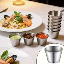 6/12 Stainless Steel Dipping Sauce Cups Dipping Sauce Pan L Mini Reusable Seasoning Cup Dipping Sauce Cup Multifunctional Dipping Sauce Cup Family Gathering Restaurant Mini Dipping Sauce Cup Circular Seasoning Cup Dipping Sauce Cup - Multicolor - View 1