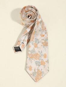 1pc Fashionable Casual & Versatile Men's Floral Pattern Necktie, Suitable For Daily Wear, Banquet, Party Matching - A - View 6