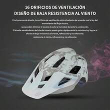 Casco para Bicicleta de Montaña Ajustable para Adultos Ultraligero con Visera Extraíble y 17 Ventilaciones Ideal para Ciclismo Urbano y MTB 58-62 cm (Grey) - Multicolor - Ver 4